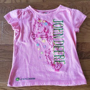 John Deere Shirts & Tops - Size 6 Pink John Deere Horse Shirt John Deere Shirts & Tops - Size 6 Pink John Deere Horse Shirt